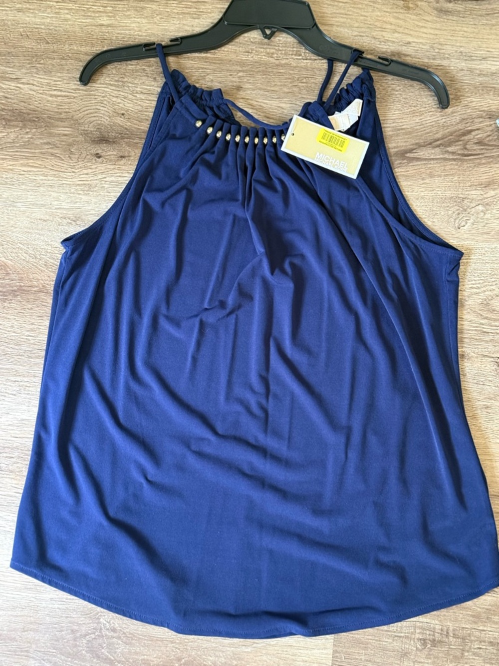 MICHAEL Michael Kors Navy Beaded Halter Camisole